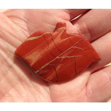 B Red Jasper Touch Palm Stone 2 Inch Gemstone Energy Work