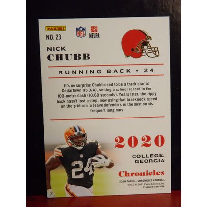 2020 Panini Chronicles NICK CHUBB (Cleveland Browns) base card #23