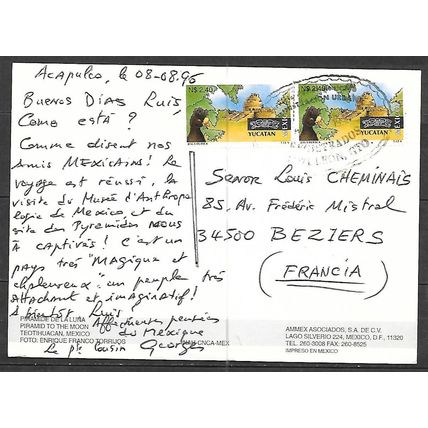 Mexico ( Mexique ) Carte postale OBLITERE ( USED ) ref1
