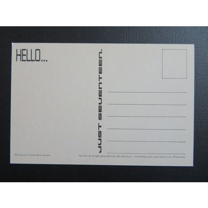 Hello..... Just Seventeen Magazine 1980's Postcard #3
