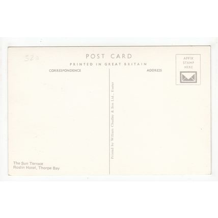 The Sun Terrace Roslin Hotel Esplanade Thorpe Bay Postcard Essex