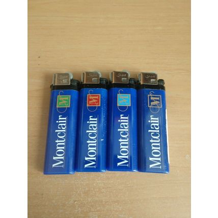 Set Of Four Montclair Cigarettes Blue Disposable Lighters