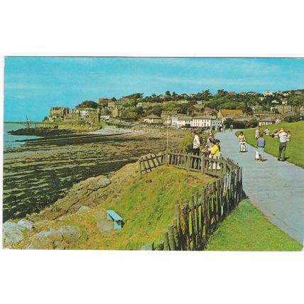 Standard size printed postcard Green Beach Clevedon Somerset