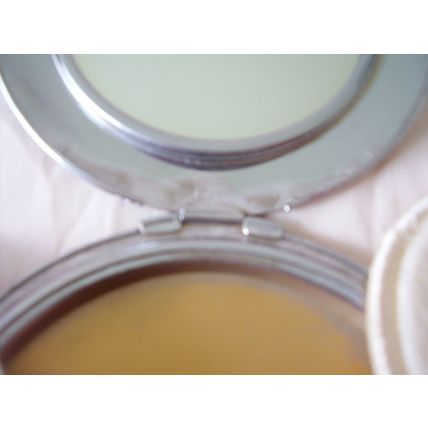 Art Deco Chrome Powder Compact Peacock & Flowers Oriental Vintage Large Flapjack