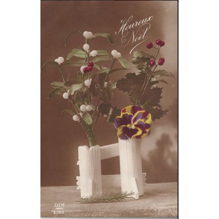 Antique France Greetings Card - Heureux Noel