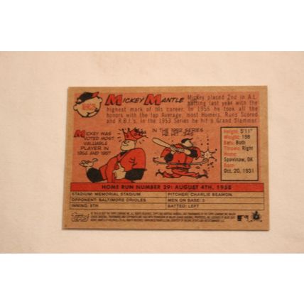 Mickey Mantle 2007 Topps Hertitage 1958 AMERICAN LEAGUE HOME RUN CHAMPION #29