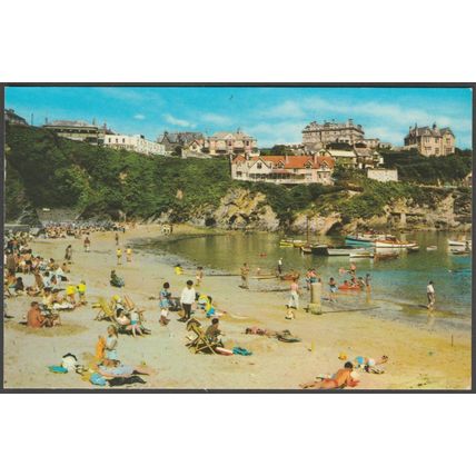 The Harbour and Beach, Newquay, Cornwall, 1972 - Photo Precision Postcard