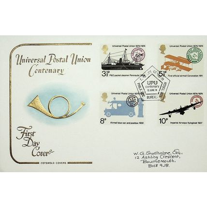 1974 Universal Postal Union Centenary, Philatelic Bureau Edinburgh Postmark, FDC