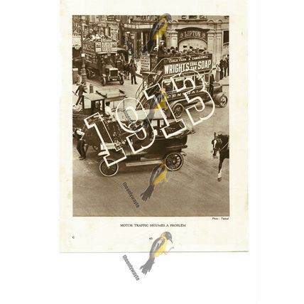 London Traffic Jams, 1913 Style, Book Illustration (Print), 1935