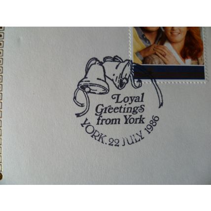 1986 GB Royal Wedding Benham Silk FDC 17p Loyal Greetings York Limited Edition