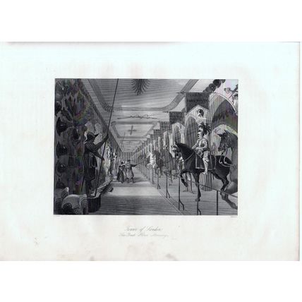 TOWER OF LONDON 1876 Sir John Gilbert - Henry Melville ANTIQUE ENGRAVING