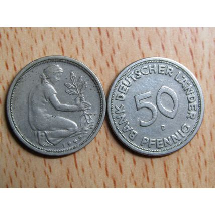 1949d 50 Pfennig Germany Coin