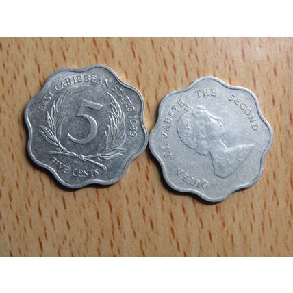 Eastern Caribbean Territories 1989 5 Cents Coin