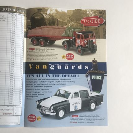 Hillman Minx Police cars Lledo Promo Brochure 2002 Vanguards Trackside AEC MINT