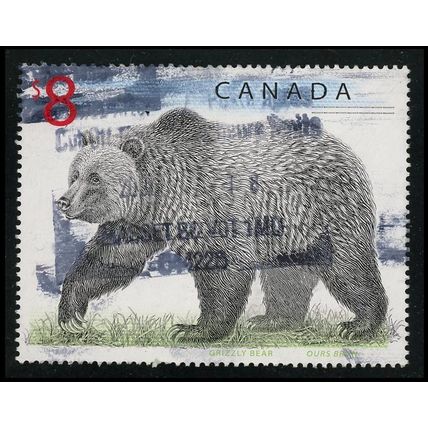 1997 Canada $8 Grizzly Bear SC 1694 Used Stamp
