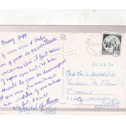 Rimini Italy Multiview Postcard posted 1990 creased