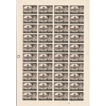 GB QEII 1967-69, SG759-762, SG595K. 5x Complete Castle sheets.
