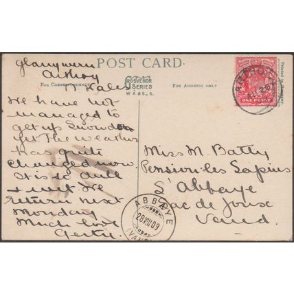 Crazy Pinnacle, Crib Goch, Snowden, Caernarvonshire, 1909 - Wm Ashton Postcard