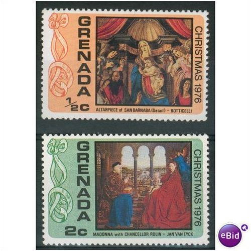 Grenada stamps 1976 - SG 841-842 - Christmas paintings part set MNH