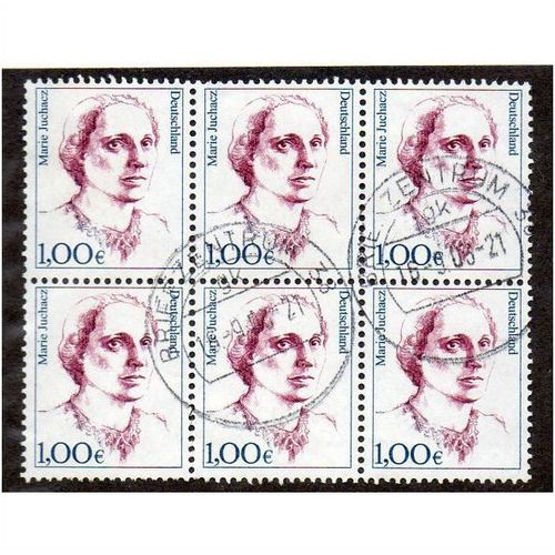 GER 2002 100c (BLOCK OF 6) 'FAMOUS GERMAN WOMEN' FINE USED (EBID11271)