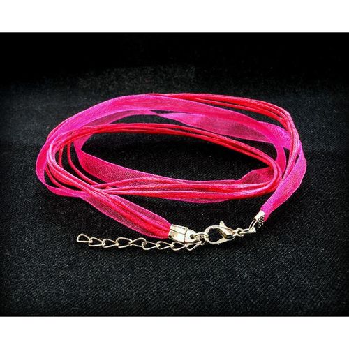Pretty Pink Cord Voile Choker Necklace Chain Jewellery Making Craft 2354