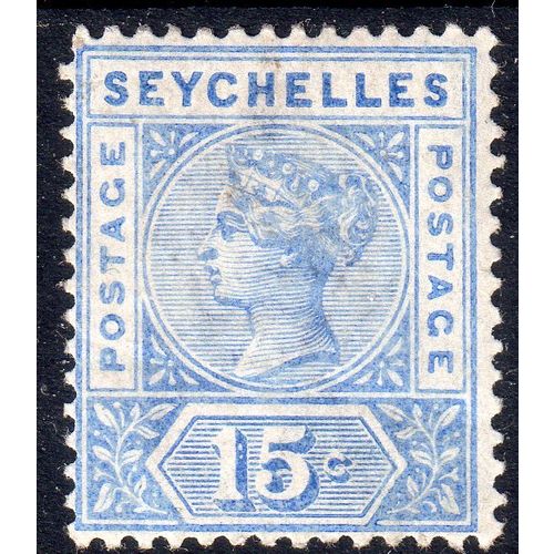 1897 Seychelles Sg30 15c Ultramarine Mounted Mint (G120)