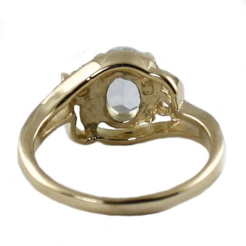 Aquamarine, 10KY Gold Ring, R176