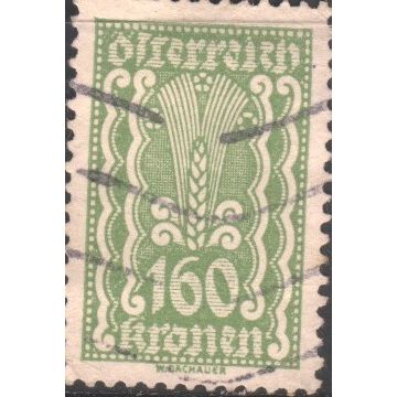 Austria 1922 - SG482 - 160k green - Ear Of Corn - used