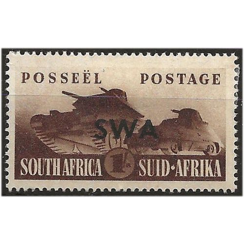 South West Africa 1941 SG122 1/- Brown WAR EFFORT Mounted Mint . ..