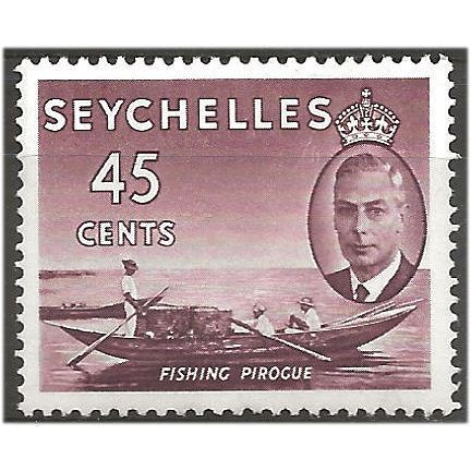 Seychelles 1952 SG166 45c Purple-Brown Mounted Mint . ..