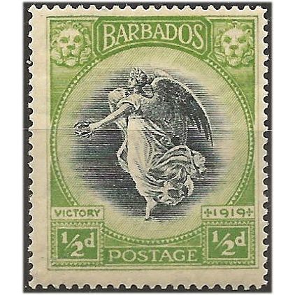 Barbados 1920 SG202 1/2d Black & Bright Yellow-Green Mounted Mint . .. .