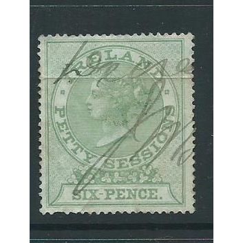 Ireland stamps revenue perf 14 6d light green used petty session used