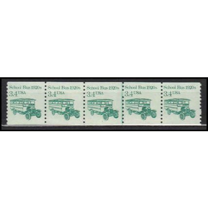 2123 3.4c School Bus Fine MNH Dry Gum PNC 1/5 X0011