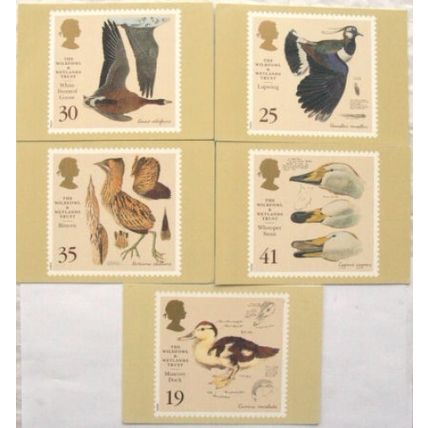 5 Royal Mail postcards Wildfowl & Wetlands Trust