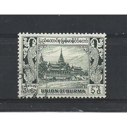 Burma.SG107 3a 6p Royal Palace (Green).Fine Used.Jul25e
