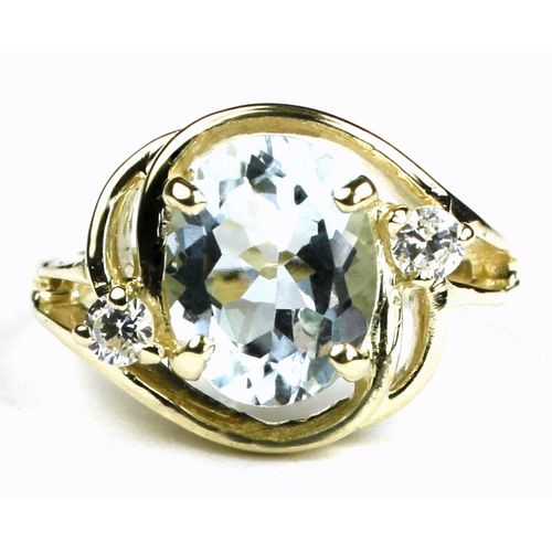Aquamarine, 10KY Gold Ring, R021
