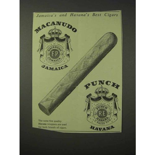 1958 Macanudo, Punch Cigars Ad - Jamaica Havana