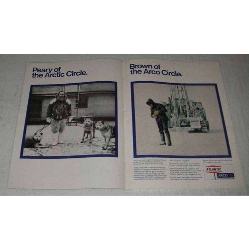 1970 Arco Oil Ad - Peary of the Arctic Circle