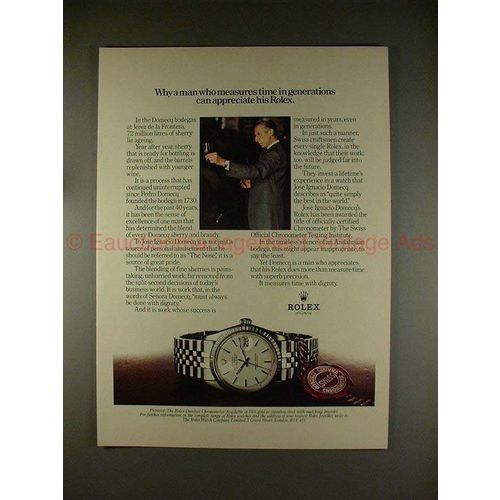 1979 Rolex Datejust Chronometer Watch Ad - Pedro Domecq