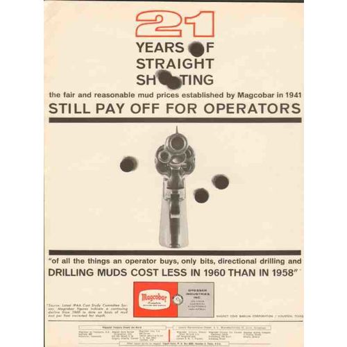 MAGNET COVE BARIUM CORP 1962 straight shooting drilling mud vintage ad