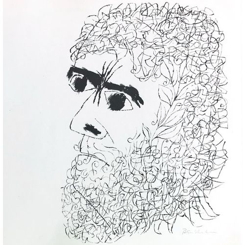 Ben Shahn Print THE POET 1960 Engraving Abstract American Contemporary Art Decor