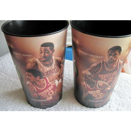 2 Houston Rockets Souvenir Cups Large Stadium Tumblers 50 Seasons Holographic