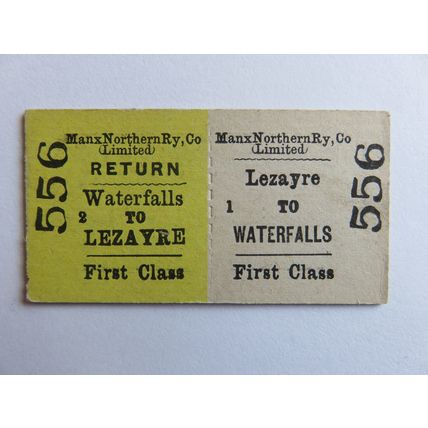 Isle of Man Manx Northern Railway Lezayre-Waterfalls Ticket #487