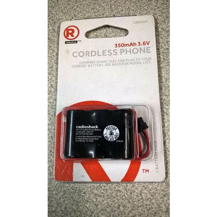 RadioShack 3.6V/350mAh Ni-Cd Cordless Phone Battery 2302347 for Panasonic kx-t