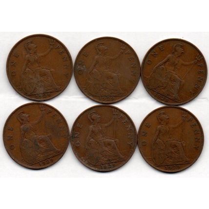 Coins. Pre-Decimal 1932 George V. One Penny Coin