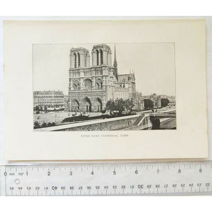 1899 illustration - Notre Dame Cathedral, Paris