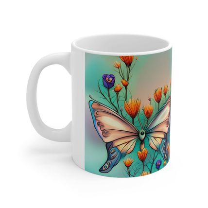 June Opal Birth Month Colors Fairies & Butterflies #2 Mug Ceramic Coffee Mug 11o