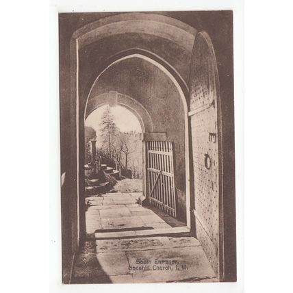 South Entrance Godshill Church Isle of Wight Postcard