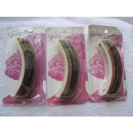Goody 4.5" 5" Plastic Shelli Banana Clips Hair Updo Frosted Black Brown Tortoise