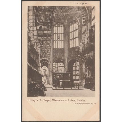 Henry VII Chapel, Westminster Abbey, London, 1903 - Woodbury Series Postcard